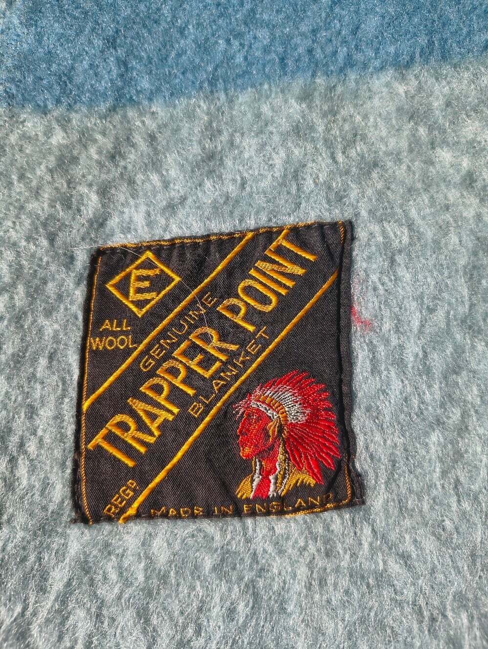 Vintage Trapper Point Blue 4 Point Blanket - Picture 2 of 13